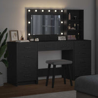 Tavolo da Trucco 3 pcs Nero 40 x 41 x 135 cm Legno multistrato 3334210