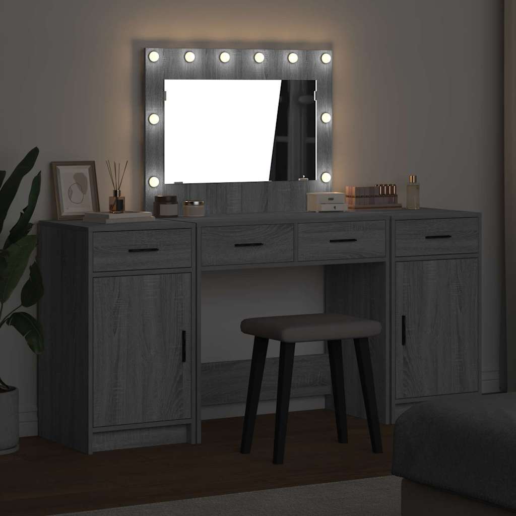 Tavolo da Trucco 3 pcs Grigio 40 x 41 x 75 cm Legno multistrato 3334250