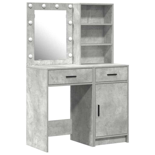 Set Tavolo da Trucco 2 pcs Grigio cemento 50 x 41 x 135 cm 3334275