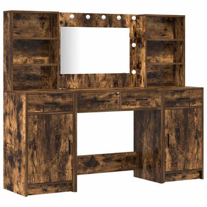 Set Tavolo da Trucco 3 pcs Rovere fumé 78.5 x 41 x 135 cm 3334285