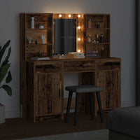 Set da tavolo da trucco con LED con porta 3 pcs Legno vecchio 3334297