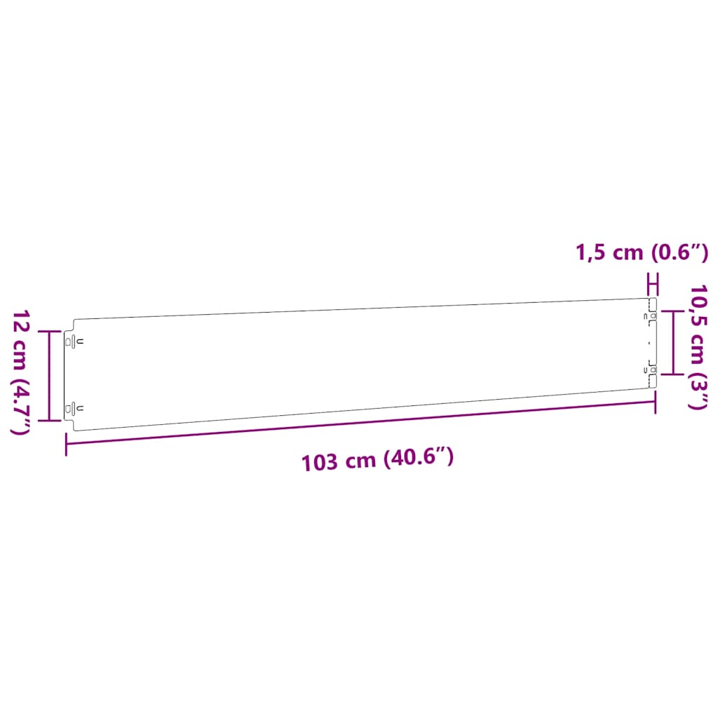 Bordure per Prato 30 pz 15x103 cm Acciaio Inossidabile
