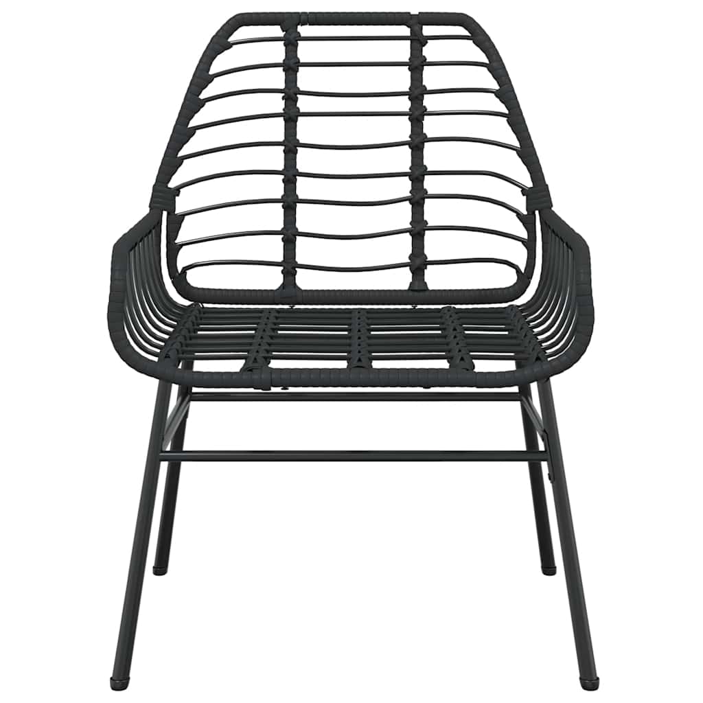 Set Mobili da Pranzo per Giardino 3 pz Nero Polyrattan Vetro 3334436