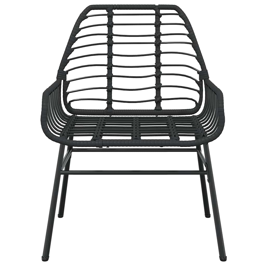 Set Mobili da Pranzo per Giardino 5 pz Nero Polyrattan Vetro 3334439