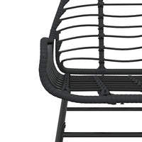 Set Mobili da Pranzo per Giardino 5 pz Nero Polyrattan Vetro 3334439