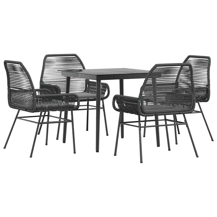 Set da Pranzo da Giardino con Cuscini 5 pz Polyrattan Vetro 3334465