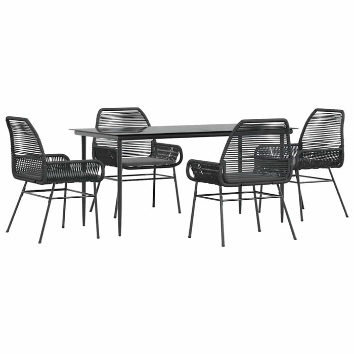 Set da Pranzo da Giardino con Cuscini 5 pz Polyrattan Vetro 3334467