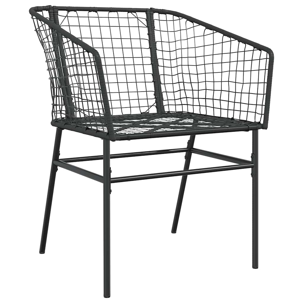 Set Mobili da Pranzo per Giardino 3 pz Nero Polyrattan Vetro 3334485