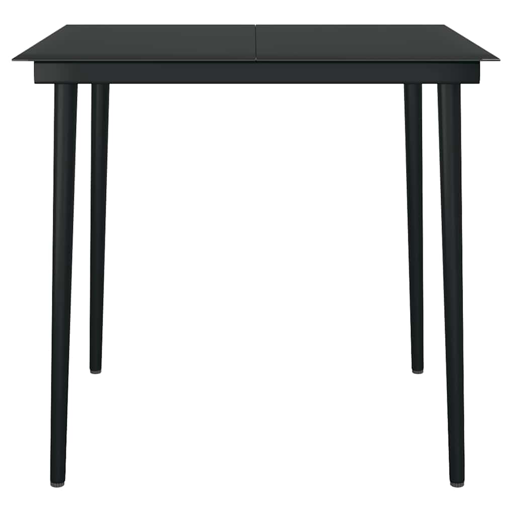 Set Mobili da Pranzo per Giardino 3 pz Nero Polyrattan Vetro 3334485