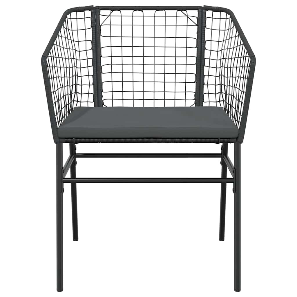 Set da Pranzo da Giardino 3 pz con Cuscini Polyrattan Vetro 3334499