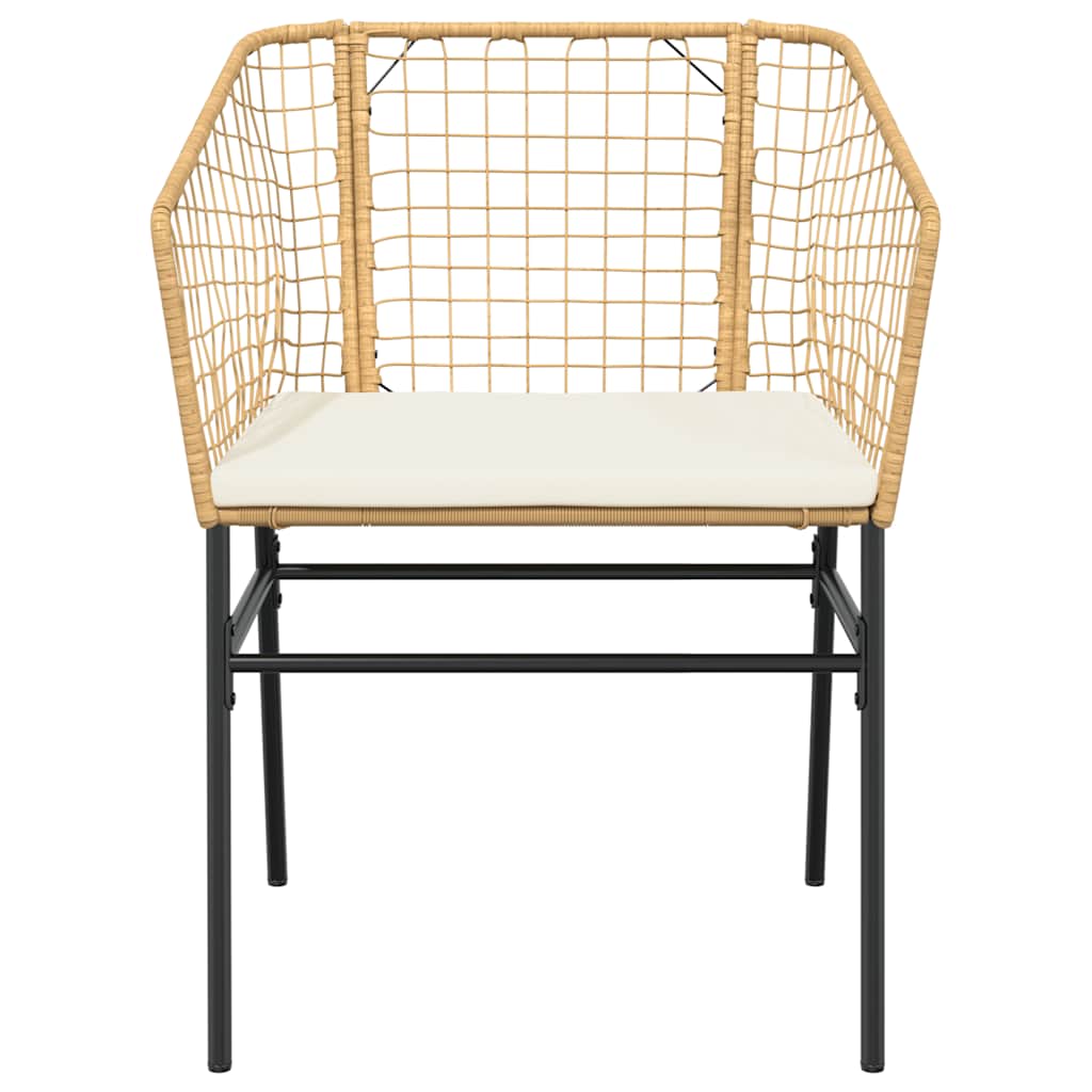 Set Pranzo da Giardino 7pz con Cuscini Marrone Polyrattan Vetro 3334511