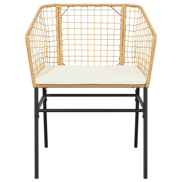 Set Pranzo da Giardino 7pz con Cuscini Marrone Polyrattan Vetro 3334511