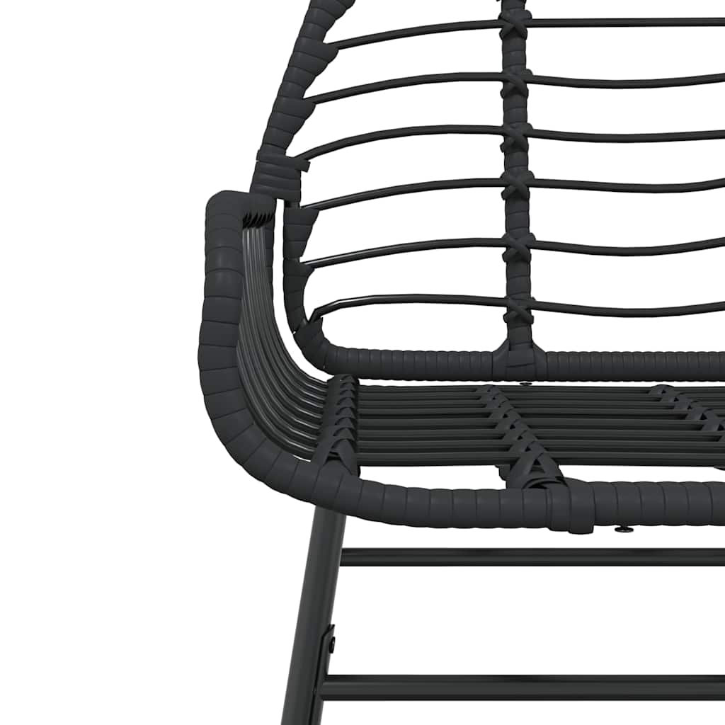 Set Mobili da Pranzo per Giardino 5 pz Nero Polyrattan Vetro 3334536