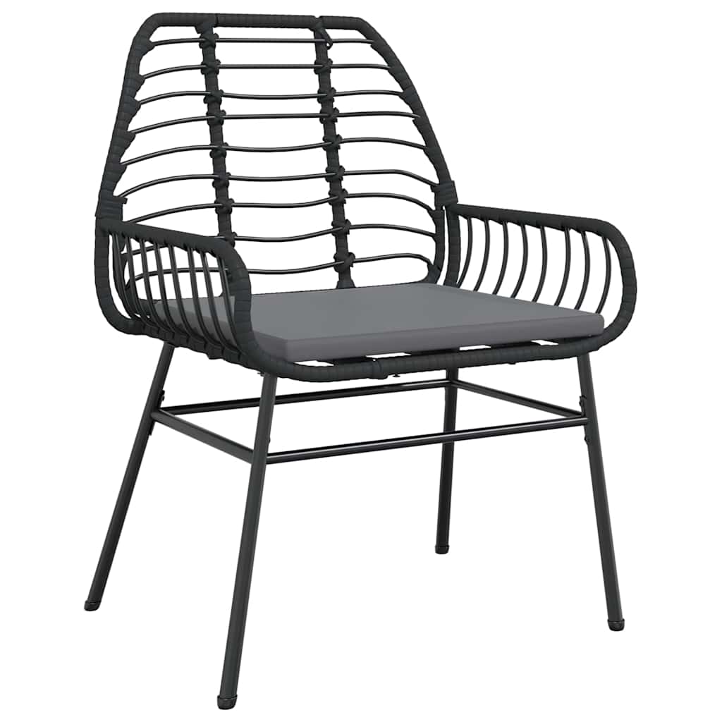 Set da Pranzo da Giardino 3 pz con Cuscini Polyrattan Vetro 3334548