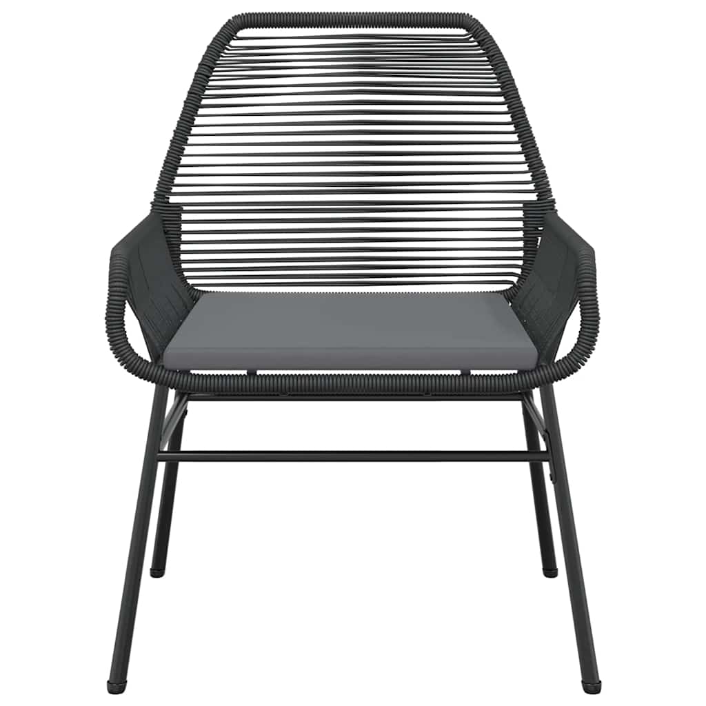 Set Pranzo da Giardino 7 pz Nero con Cuscini Polyrattan Vetro 3334567