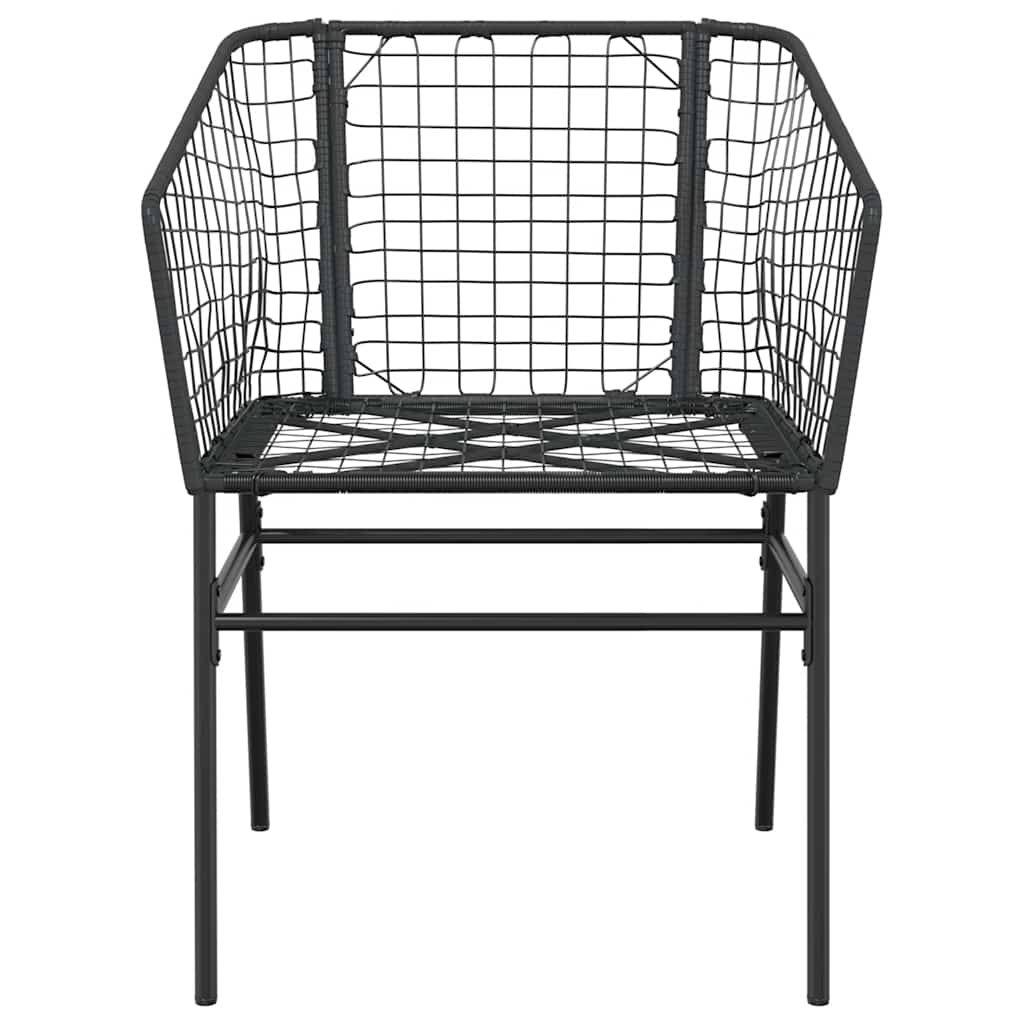 Set Mobili da Pranzo per Giardino 5 pz Nero Polyrattan Vetro 3334586