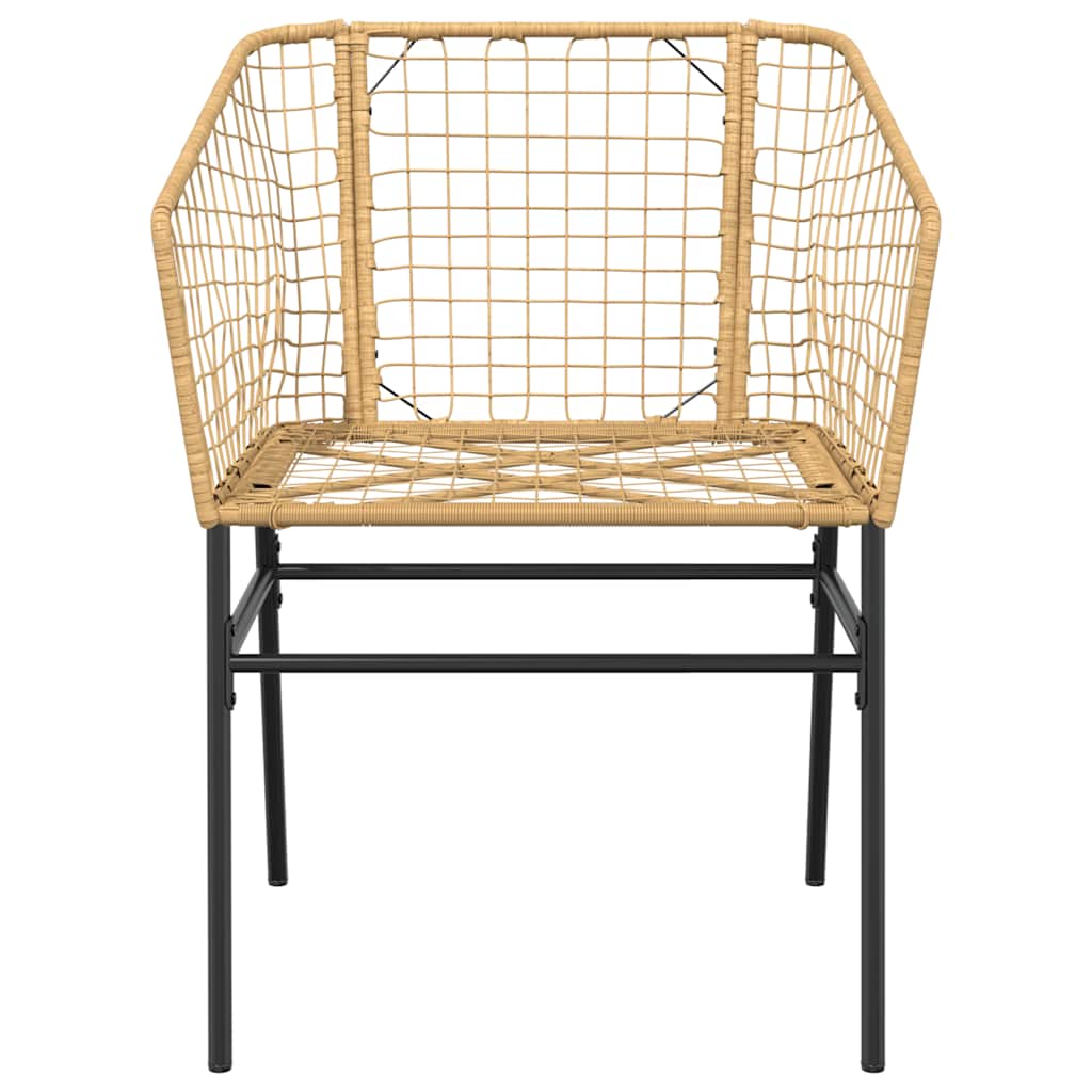 Set da Pranzo da Giardino 3 pz Marrone in Polyrattan Vetro 3334590