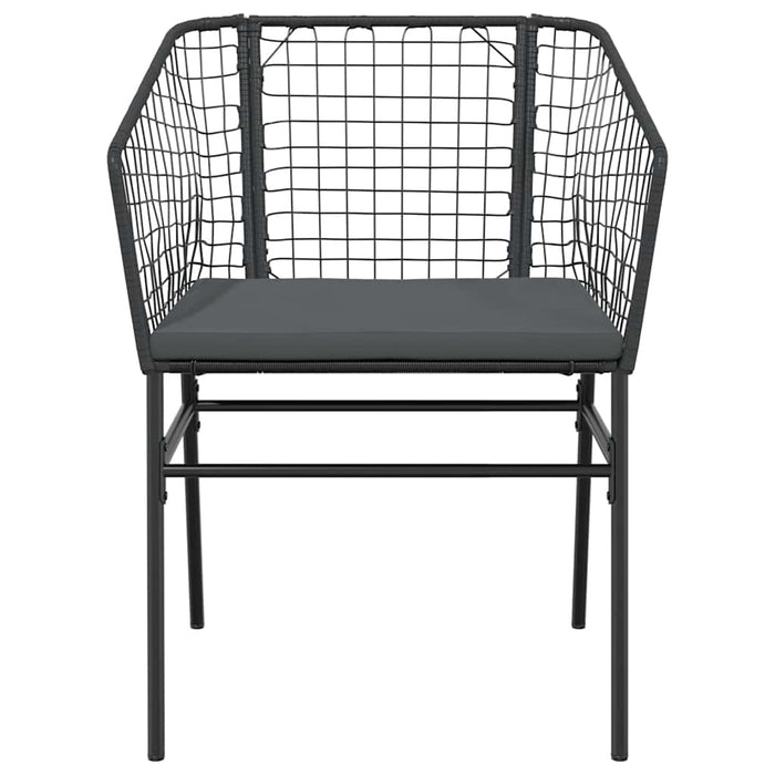 Set da Pranzo da Giardino 3 pz con Cuscini Polyrattan Vetro 3334597