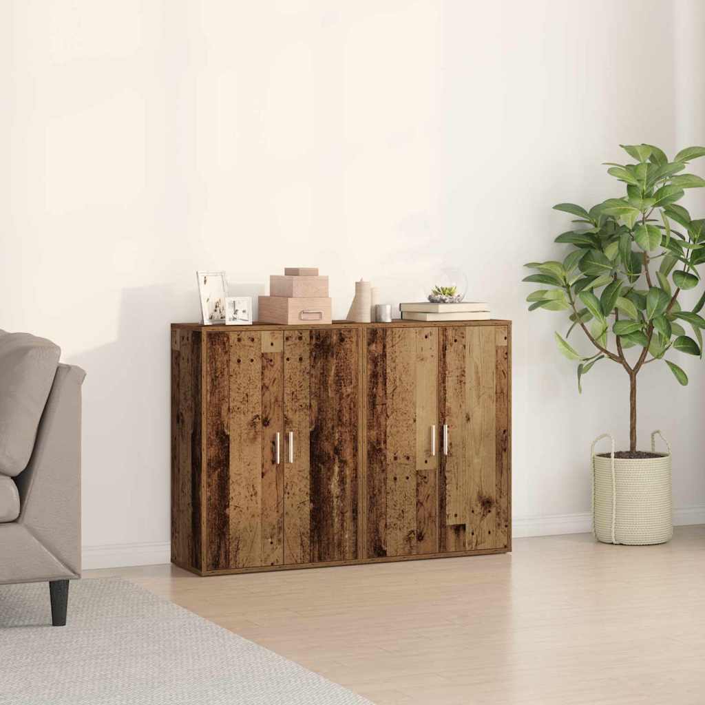 Credenza 2 pz-Set di 2 Buffet-Armadio da cucina Legno vecchio 60 x 31 x 84 cm Legno multistrato 447074