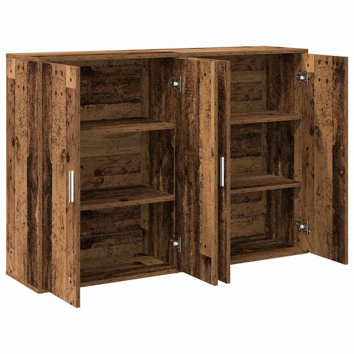 Credenza 2 pz-Set di 2 Buffet-Armadio da cucina Legno vecchio 60 x 31 x 84 cm Legno multistrato 447074