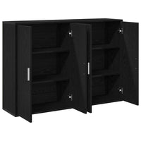 Credenza 2 pz-Set di 2 Buffet-Armadio da cucina Rovere Nero 60 x 31 x 84 cm Legno multistrato 874549