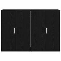 Credenza 2 pz-Set di 2 Buffet-Armadio da cucina Rovere Nero 60 x 31 x 84 cm Legno multistrato 874549