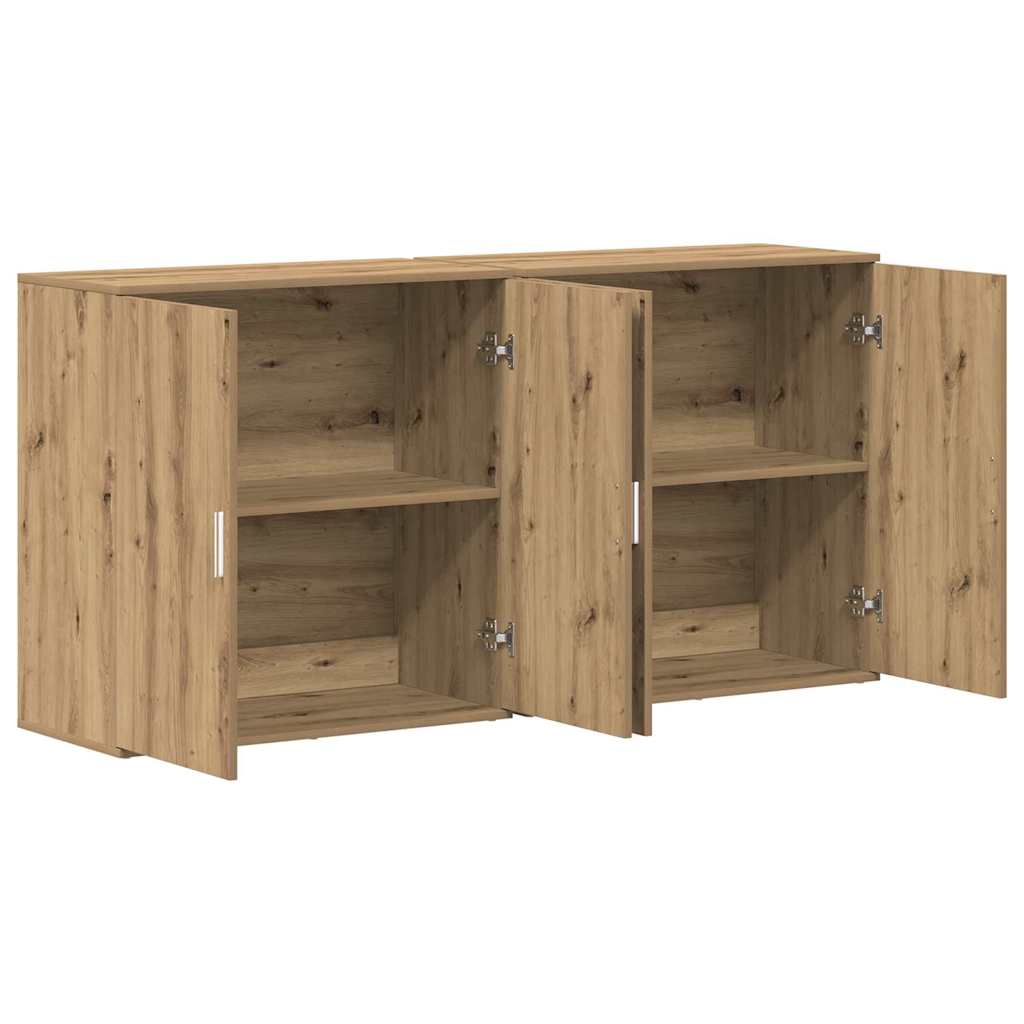 Credenza 2 pz-Set di 2 Buffet-Armadio da cucina Rovere artigianale 79 x 38 x 80 cm