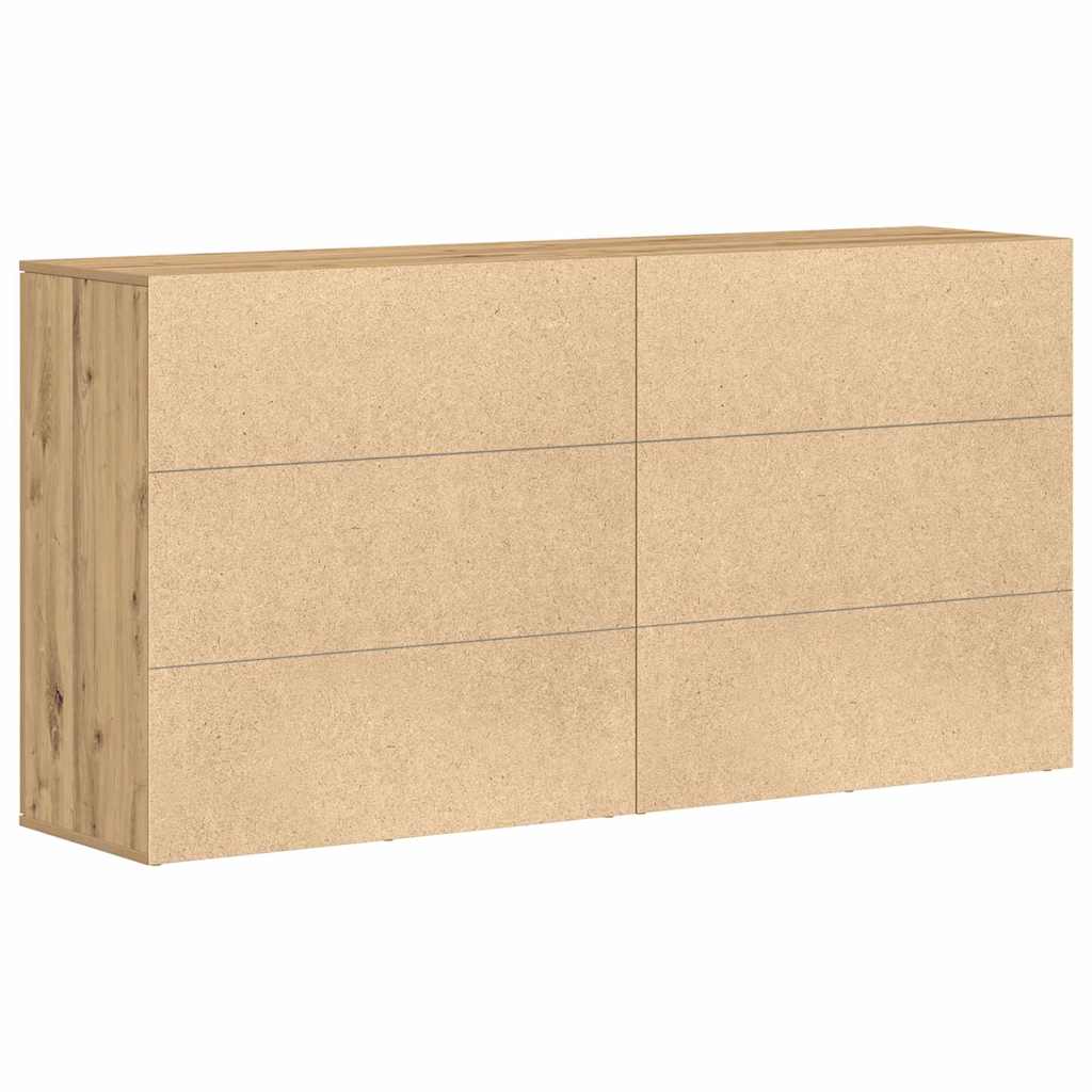 Credenza 2 pz-Set di 2 Buffet-Armadio da cucina Rovere artigianale 79 x 38 x 80 cm