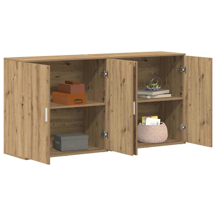 Credenza 2 pz-Set di 2 Buffet-Armadio da cucina Rovere artigianale 79 x 38 x 80 cm