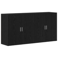 Credenza 2 pz-Set di 2 Buffet-Armadio da cucina Rovere Nero 79 x 38 x 80 cm Legno multistrato