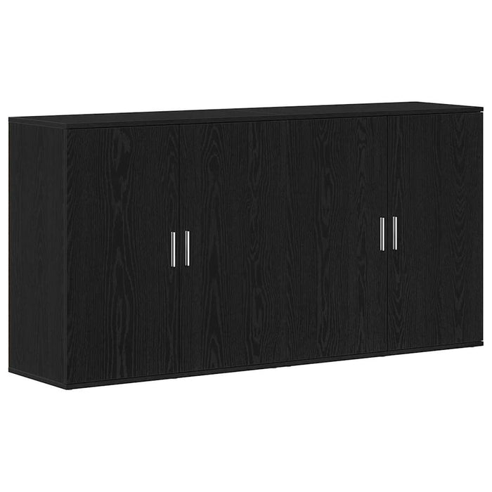 Credenza 2 pz-Set di 2 Buffet-Armadio da cucina Rovere Nero 79 x 38 x 80 cm Legno multistrato