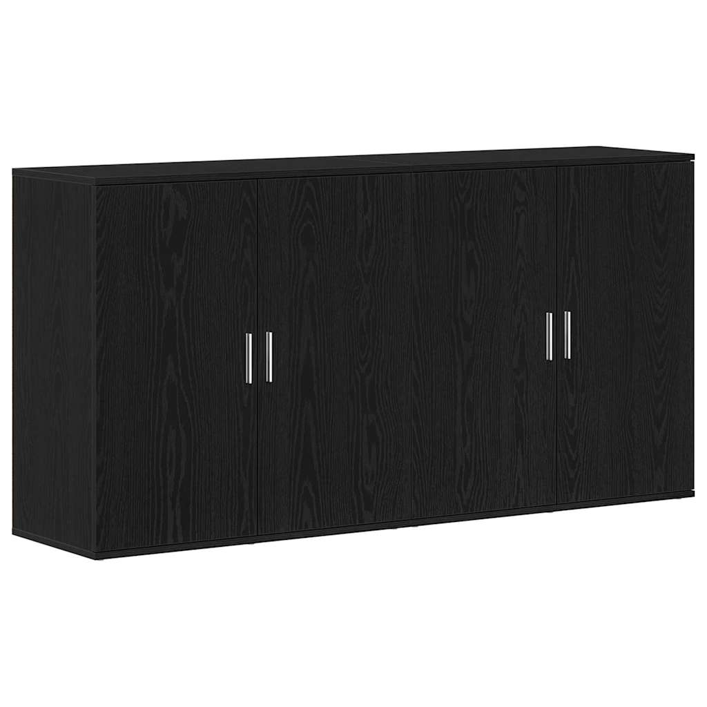 Sideboards 2 pcs Rovere nero 79 x 38 x 80 cm Legno multistrato 3334310