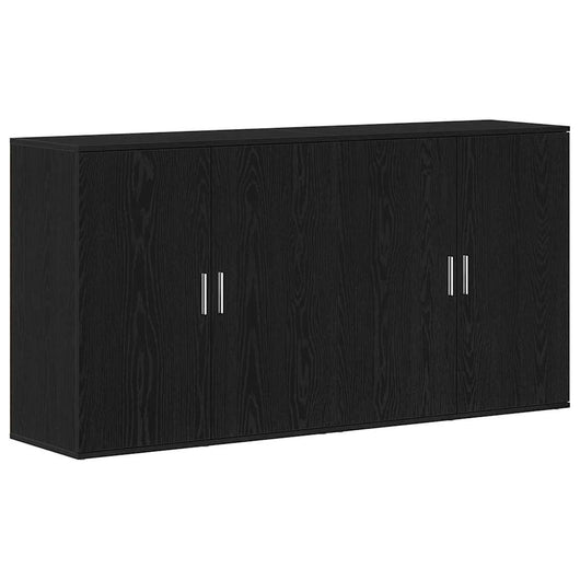 Sideboards 2 pcs Rovere nero 79 x 38 x 80 cm Legno multistrato 3334310