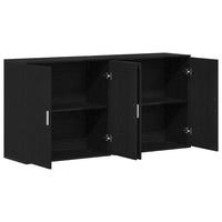 Credenza 2 pz-Set di 2 Buffet-Armadio da cucina Rovere Nero 79 x 38 x 80 cm Legno multistrato