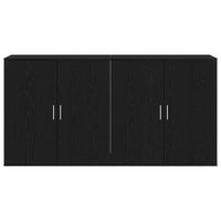 Sideboards 2 pcs Rovere nero 79 x 38 x 80 cm Legno multistrato 3334310