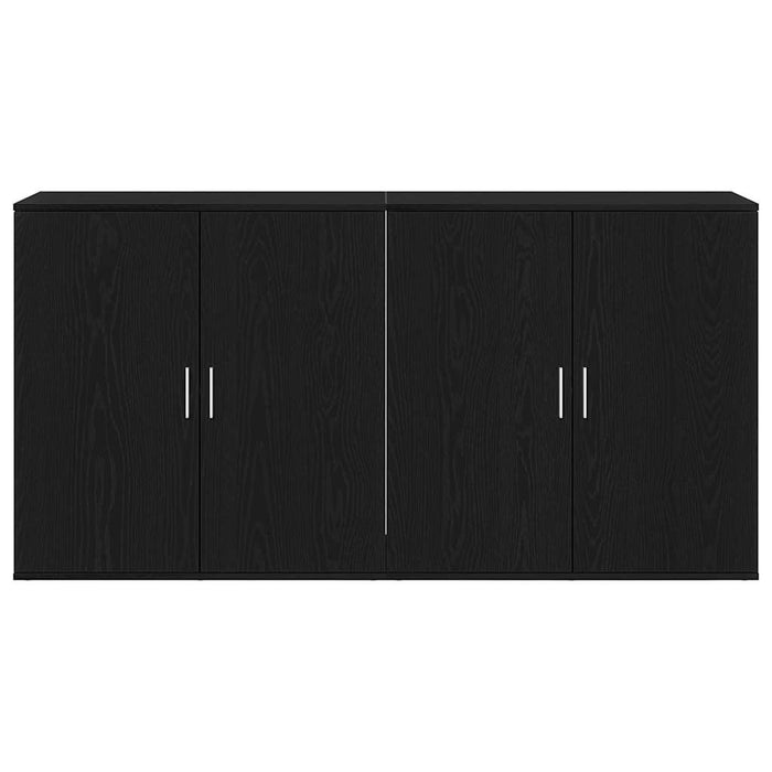 Sideboards 2 pcs Rovere nero 79 x 38 x 80 cm Legno multistrato 3334310