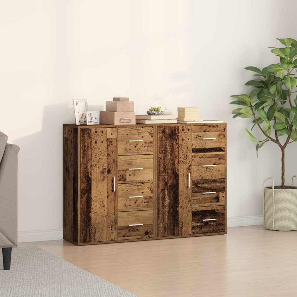 Credenza 2 pz-Set di 2 Buffet-Armadio da cucina Legno vecchio 60 x 31 x 84 cm Legno multistrato 554965