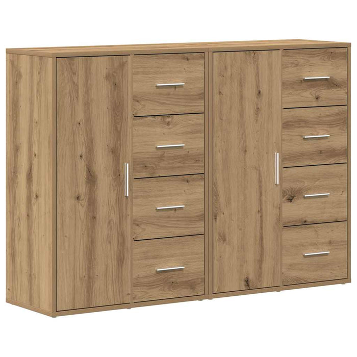 Credenza con cassetto 2 pz-Set di 2 Buffet-Armadio da cucina Rovere artigianale 60 x 31 x 84 cm