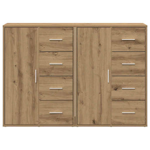 Credenza con cassetto 2 pz-Set di 2 Buffet-Armadio da cucina Rovere artigianale 60 x 31 x 84 cm