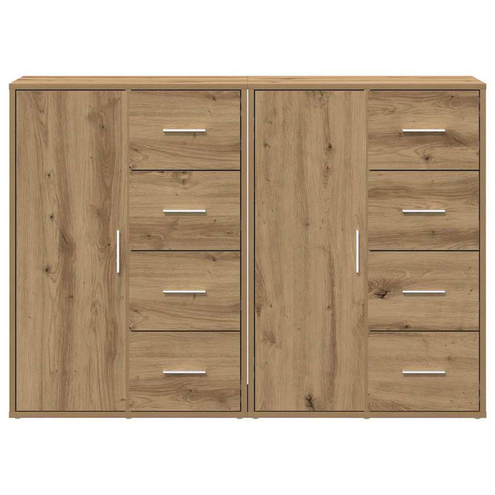 Credenza con cassetto 2 pz-Set di 2 Buffet-Armadio da cucina Rovere artigianale 60 x 31 x 84 cm