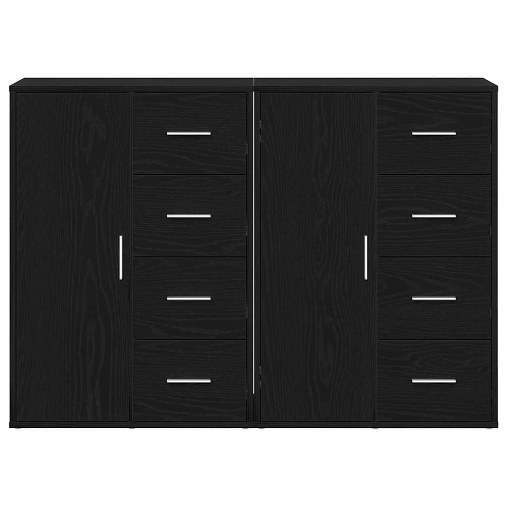 Sideboards 2 pcs Rovere nero 60 x 31 x 84 cm Legno multistrato 3334313