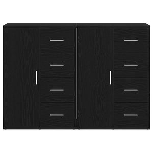 Sideboards 2 pcs Rovere nero 60 x 31 x 84 cm Legno multistrato 3334313