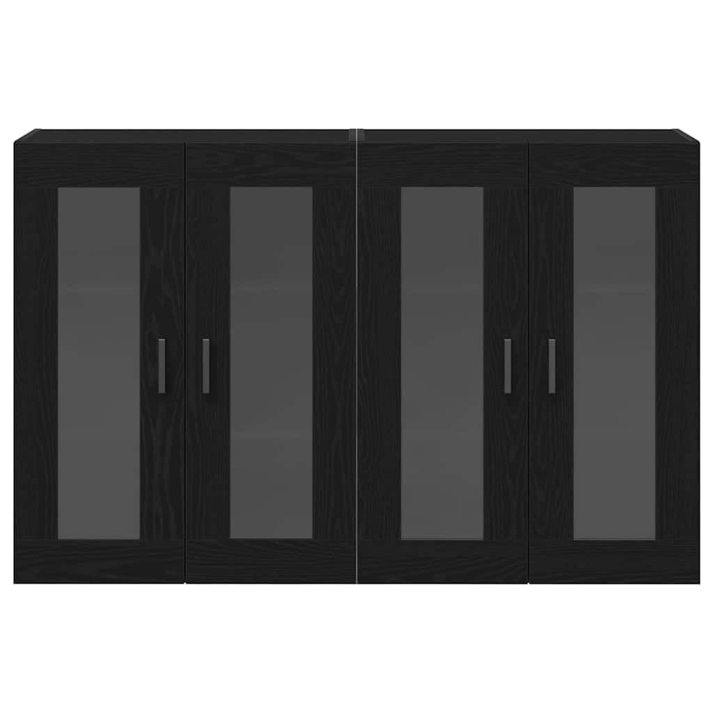 Pensile 2 pcs Rovere nero 69.5 x 34 x 90 cm Legno multistrato 3334316