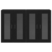 Pensile 2 pcs Rovere nero 69.5 x 34 x 90 cm Legno multistrato 3334316