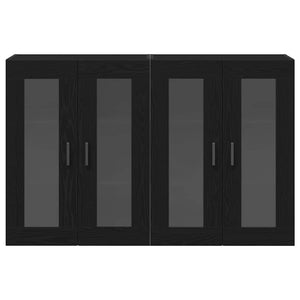 Pensile 2 pcs Rovere nero 69.5 x 34 x 90 cm Legno multistrato 3334316