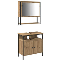 Set di mobili da bagno a 2 pezzi in legno ingegnerizzato rovere artisan 3334320