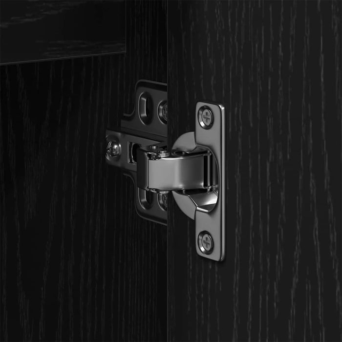 Set di Mobili per Bagno 2 Pezzi in Legno Ingegnerizzato Nero Rovere 3334324