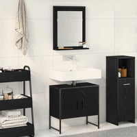 Set di mobili per il bagno con porta 2 pcs Nero 60 x 33 x 60 cm 3334329