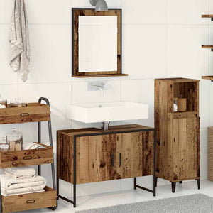 Set di mobili da bagno 2 pezzi in legno vecchio e legno ingegnerizzato 3334331