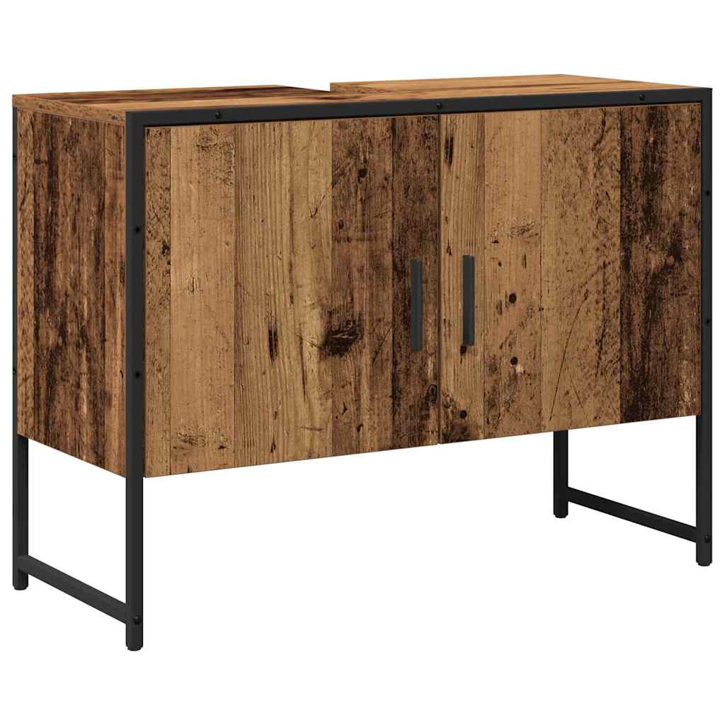 Set di mobili da bagno 2 pezzi in legno vecchio e legno ingegnerizzato 3334331